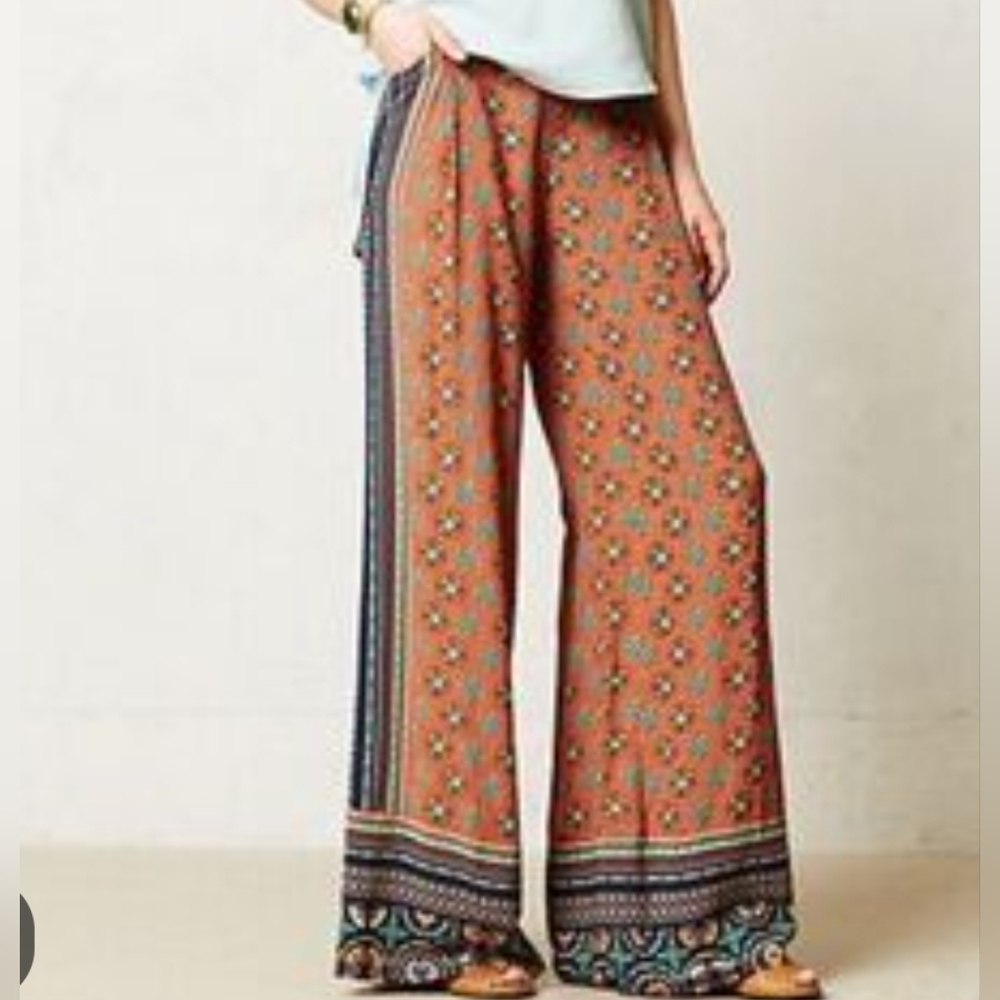 Elevenses Anthropologie Summer Wide-Leg Palazzo Pants Side pockets